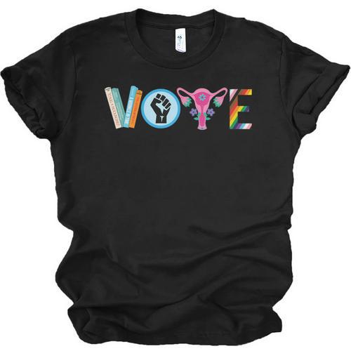 Vote Reproductive Right BLM Political Activism Lgbtq Book Unisex Jersey T-Shirt - Bookorys CA