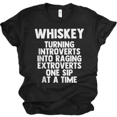 Whiskey Lovers Extrovert Quote Introvert Alcohol Drink Humor Unisex Jersey T-Shirt - Raresse