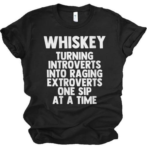 Whiskey Lovers Extrovert Quote Introvert Alcohol Drink Humor Unisex Jersey T-Shirt - Raresse