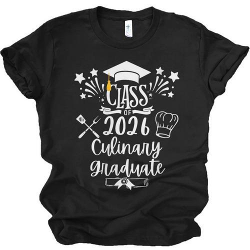 Women's Class Of 2026 Culinary Graduate Food Cuisine Chef Graduation Unisex Jersey T-Shirt - Best Gift Smart
