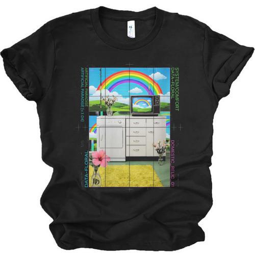 Women's Frutiger Aero Aesthetic Rainbow Glitch Art Unisex Jersey T-Shirt - Figerry