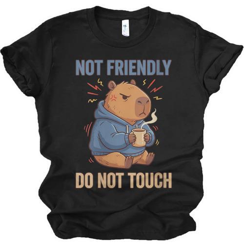 Women's Grouchy Capybara Not Friendly Do Not Touch Introvert Unisex Jersey T-Shirt - Raresse