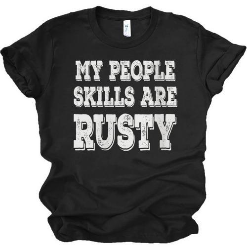 Women's My People Skills Are Rusty Introvert SPN Moments Unisex Jersey T-Shirt - Raresse