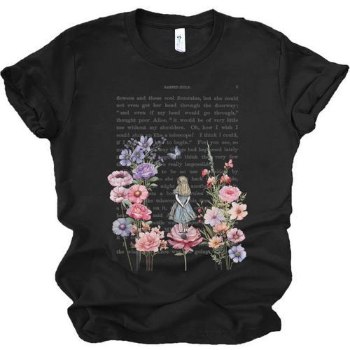 Wonderland Garden & Vintage Textbook Unisex Jersey T-Shirt - Bookorys DE