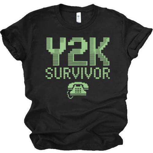 Y2K Survivor 2000s Nostalgia Retro Vintage Nostalgic Unisex Jersey T-Shirt - Figerry