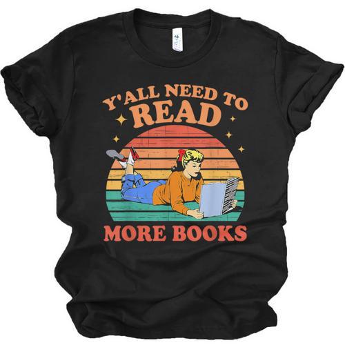 Y'All Need To Read More Books Book Lover Vintage Unisex Jersey T-Shirt - Bookorys CA