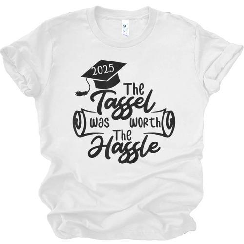 2025 Graduation The Tassel Was Worth The Hassle University Unisex Jersey T-Shirt - Best Gift Smart