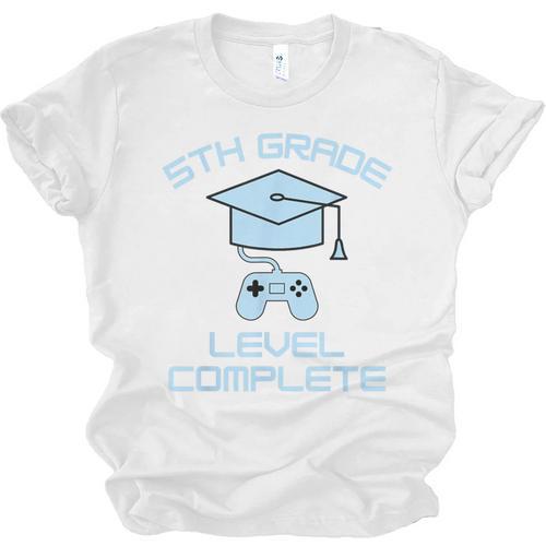 5th Grade Level Complete Fifth Grade Gamer Graduation Day Unisex Jersey T-Shirt - Best Gift Smart