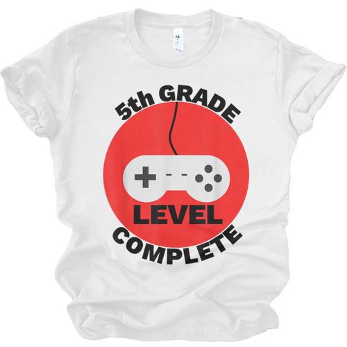 5th Grade Level Complete Gamer Graduation Unisex Jersey T-Shirt - Best Gift Smart