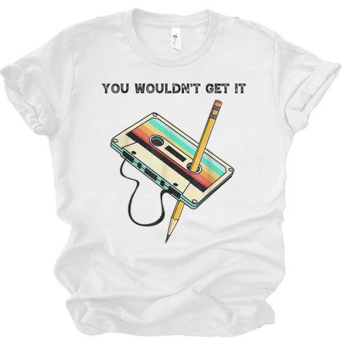 70s 80s 90s Retro Party Costume Nostalgia Cassette Unisex Jersey T-Shirt - Figerry