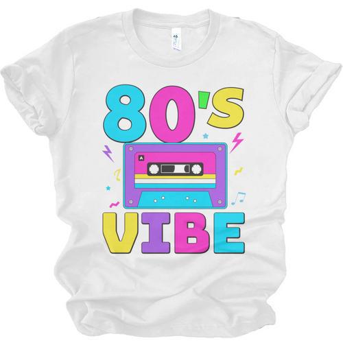 80's Vibe Retro Style Cassette Tape Nostalgia 1980s Party Unisex Jersey T-Shirt - Figerry