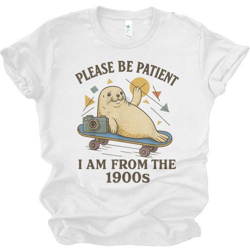 90s Manatee Humor Please Patient I'm From The 1900s Unisex Jersey T-Shirt - Figerry