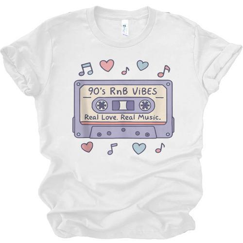 90s RNB Vibes Cassette – Retro Music Nostalgia RNB Cassette Unisex Jersey T-Shirt - Figerry