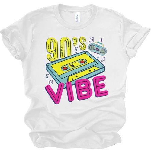 90's Vibe Retro Style Cassette Tape Nostalgia 1990s Party Premium Tri-Blend Unisex Jersey T-Shirt - Figerry