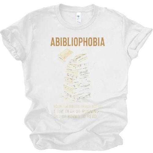 Abibliophobia Books Lover Bookworm Bookaholic Reader Unisex Jersey T-Shirt - Bookorys
