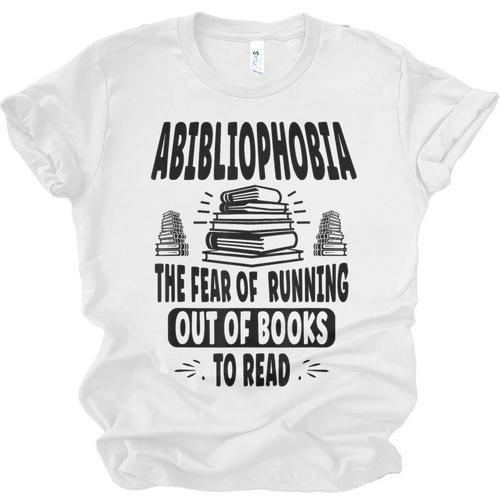 Abibliophobia Definition Book Reading Lover Fans Text Unisex Jersey T-Shirt - Bookorys AU