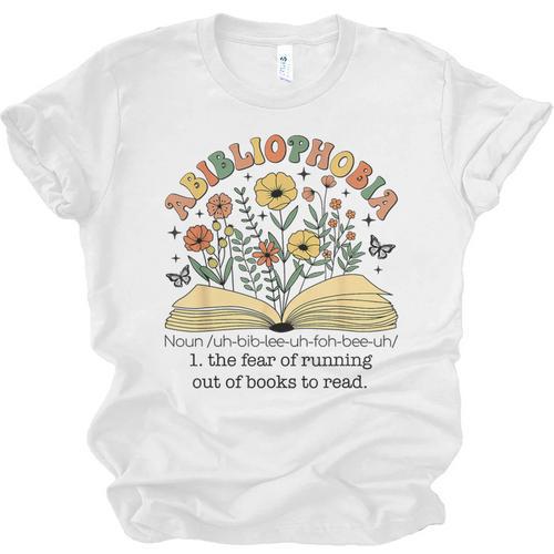 Abibliophobia Wildflower Reading Bookworm Book Reader Unisex Jersey T-Shirt - Bookorys