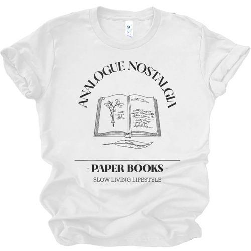 Analogue Nostalgia Paper Books Book Graphic Unisex Jersey T-Shirt - Figerry