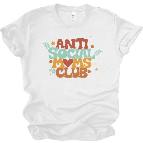Antisocial Moms Club Introvert Mom Mothers Introverted Retro Unisex Jersey T-Shirt - Raresse