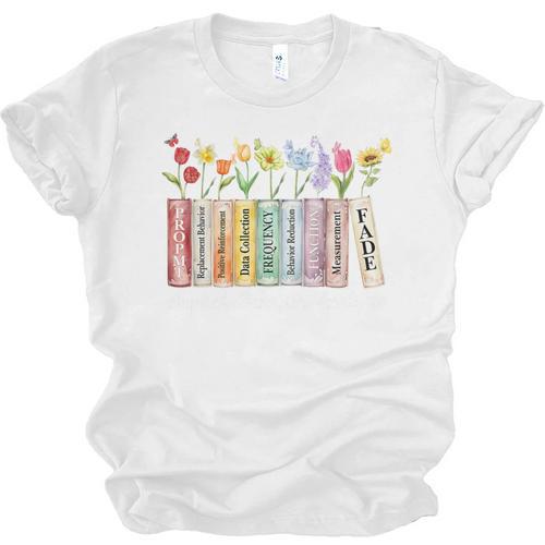 Applied Behavior Analysis Book Wildflower ABA RBT Therapist Premium Tri-Blend Unisex Jersey T-Shirt - Bookorys DE