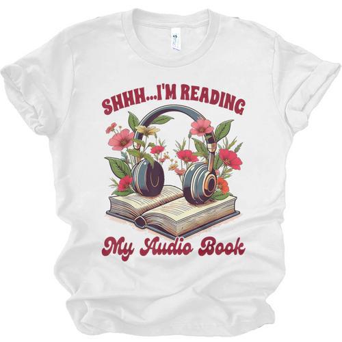 Audiobook Lover Bookish Shhh I'm Listening My Audio Book Unisex Jersey T-Shirt - Bookorys