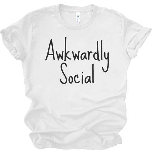 Awkwardly Social Introvert Anxious Socially Awkward Unisex Jersey T-Shirt - Raresse