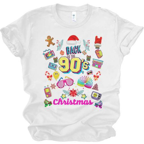 Back To 90's Christmas Nostalgia Quotes Graphic Premium Tri-Blend Unisex Jersey T-Shirt - Figerry