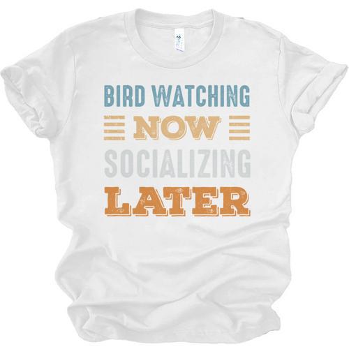 Bird Watching Now Minimal Socializing Introvert Vintage Unisex Jersey T-Shirt - Raresse