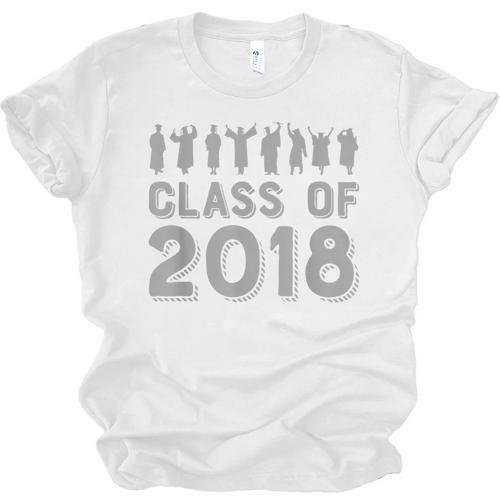 Blue & Grey Class Of 2018 Senior Graduation T Shirt Unisex Jersey T-Shirt - Best Gift Smart