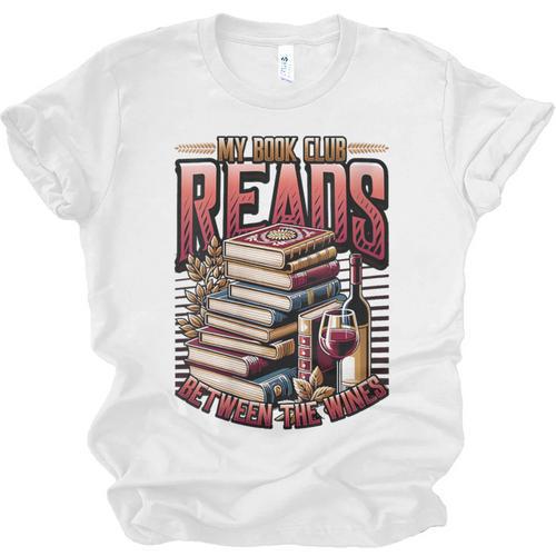My Book Club Reads Between The Wines Book Club Reading Unisex Jersey T-Shirt - Bookorys