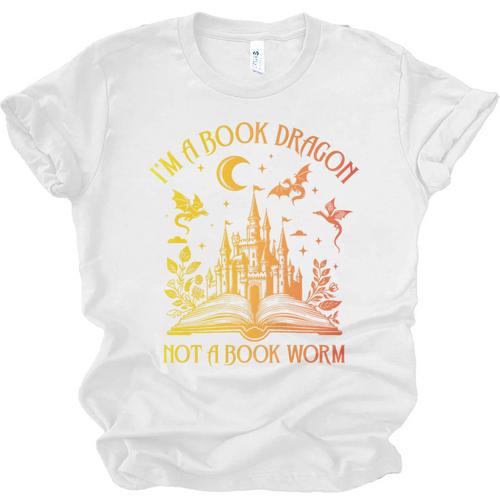 Book Dragon Not Book Worm Premium Unisex Jersey T-Shirt - Bookorys DE
