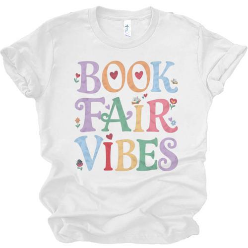 Book Fair Vibes Groovy Retro Reading Unisex Jersey T-Shirt - Bookorys