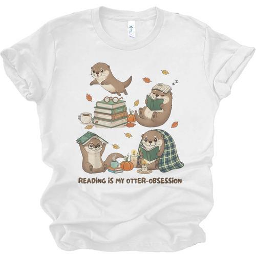 Book Lover Bookish Bookworm Reading Is My Otter-Obsession Unisex Jersey T-Shirt - Bookorys CA