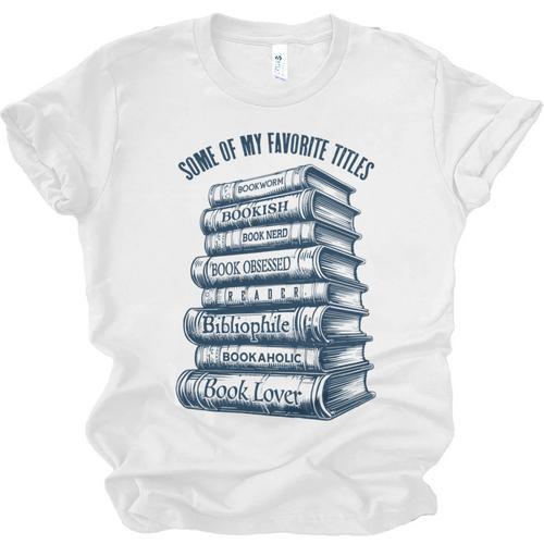 Book Lover Bookish Reader Bibliophile Book Nerd Titles Unisex Jersey T-Shirt - Bookorys UK