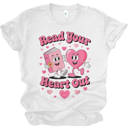 Book Lover Read Your Heart Out Teacher Kids Valentines Unisex Jersey T-Shirt - Bookorys