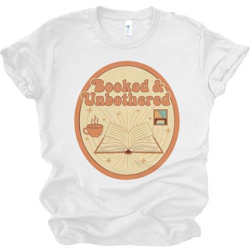 Booked & Unbothered Book Lover Tee Unisex Jersey T-Shirt - Bookorys AU