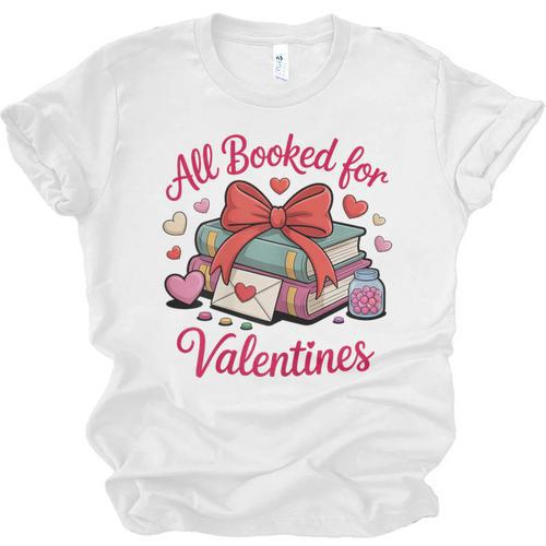 All Booked For Valentines Book Lover Teachers Unisex Jersey T-Shirt - Bookorys