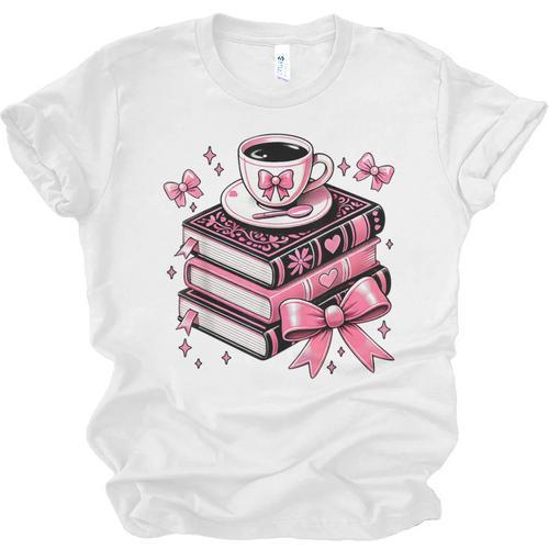 All Booked For Valentine's Teacher Coquette Bow Coffee Book Unisex Jersey T-Shirt - Bookorys