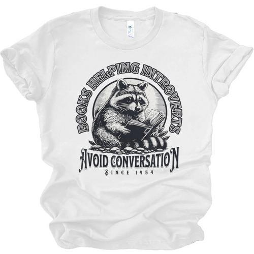 Books Helping Introvert Avoid Conversation Since 1454 Unisex Jersey T-Shirt - Bookorys