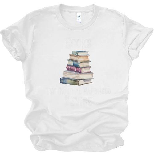 Books The Original Handheld Device Book Librarian Premium Unisex Jersey T-Shirt - Bookorys