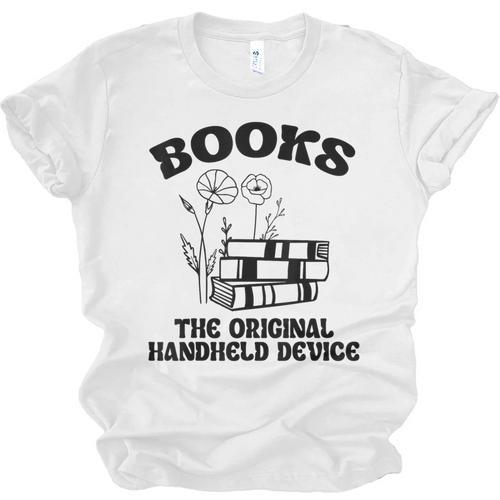 Books The Original Handheld Device Book Lover Unisex Jersey T-Shirt - Bookorys