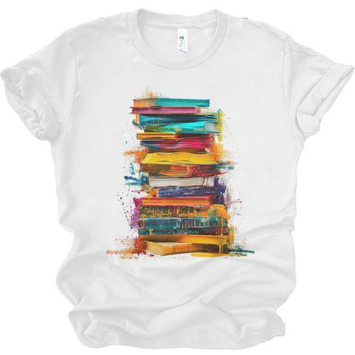 Books Painting Colorful Art Abstract Graphic Books Unisex Jersey T-Shirt - Bookorys CA