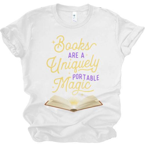 Books Are A Uniquely Portable Magic Reading Bookworm Unisex Jersey T-Shirt - Bookorys