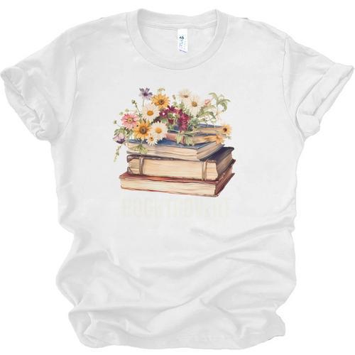 Booktrovert Vintage Wildflowers Books For Book Lovers Unisex Jersey T-Shirt - Bookorys DE
