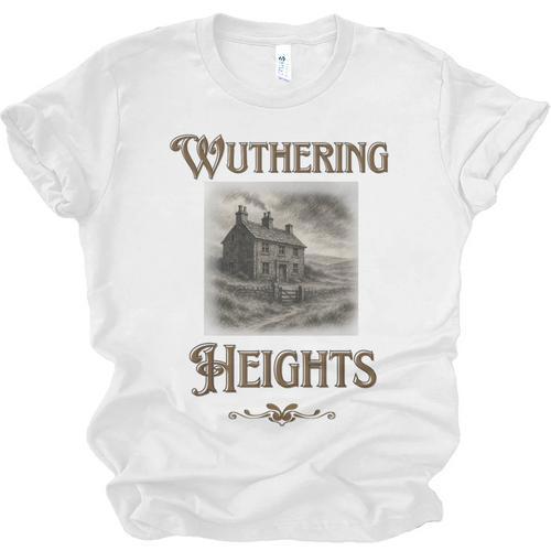 Bronte Novel Wuthering Heights Moorland Gothic Book Cover Unisex Jersey T-Shirt - Bookorys