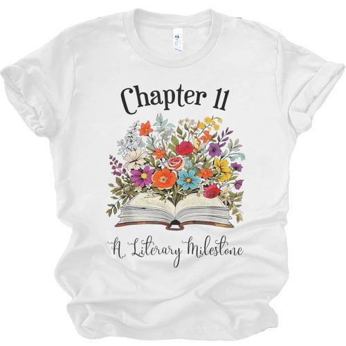 Chapter 11 Years Old 11th Birthday Wildflower Book Lover Unisex Jersey T-Shirt - Bookorys
