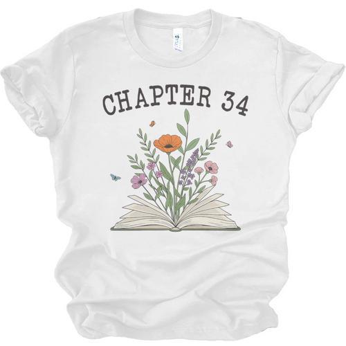 Chapter 34 Book Lovers & Readers 34th Birthday Wildflowers Premium Tri-Blend Unisex Jersey T-Shirt - Bookorys CA