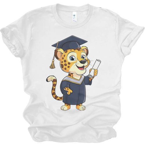 Cheetah Graduation Cute Kindergarten Elementary High School Unisex Jersey T-Shirt - Best Gift Smart