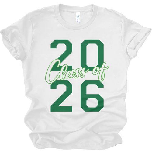 Class Of 2026 Graduation Varsity Green And On The Back Unisex Jersey T-Shirt - Best Gift Smart