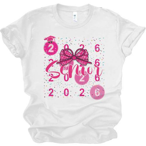 Class Of 2026 Senior Coquette Pink Bow Graduation Family Premium Tri-Blend Unisex Jersey T-Shirt - Best Gift Smart